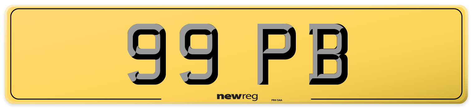 99 PB Rear Number Plate