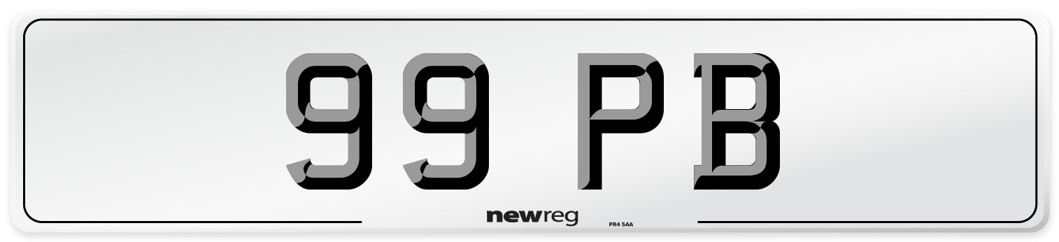 99 PB Front Number Plate