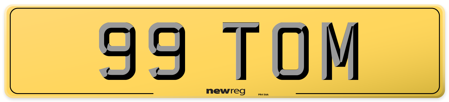 99 TOM Rear Number Plate