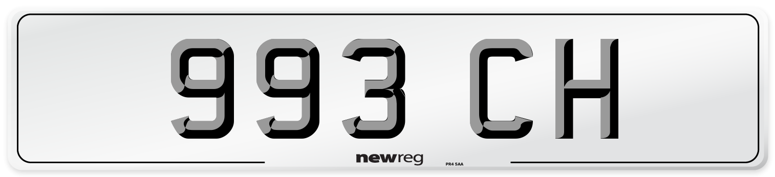993 CH Front Number Plate