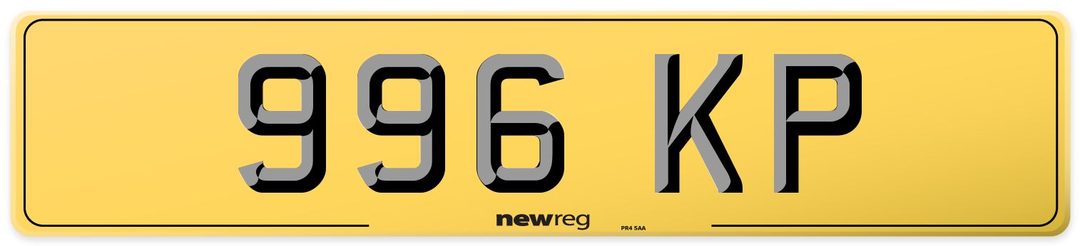 996 KP Rear Number Plate