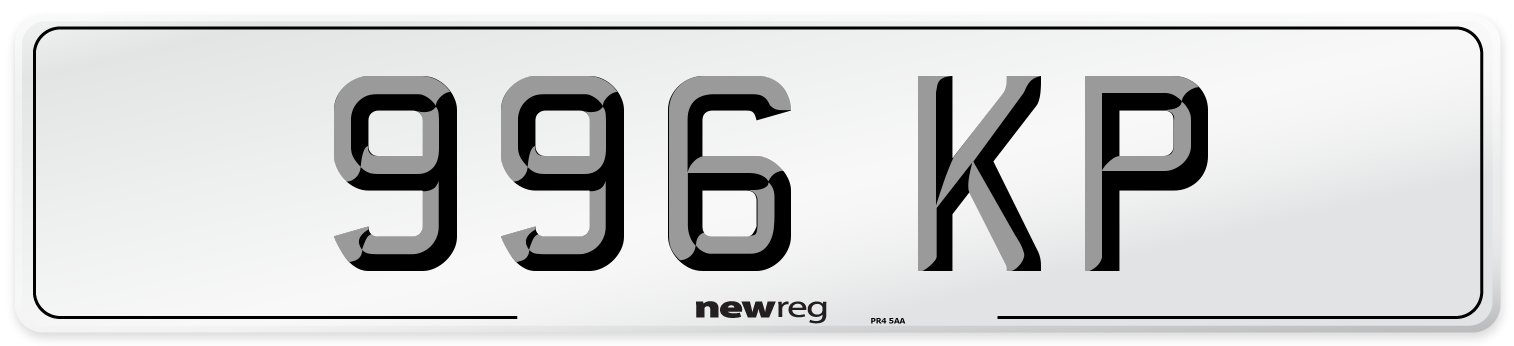 996 KP Front Number Plate
