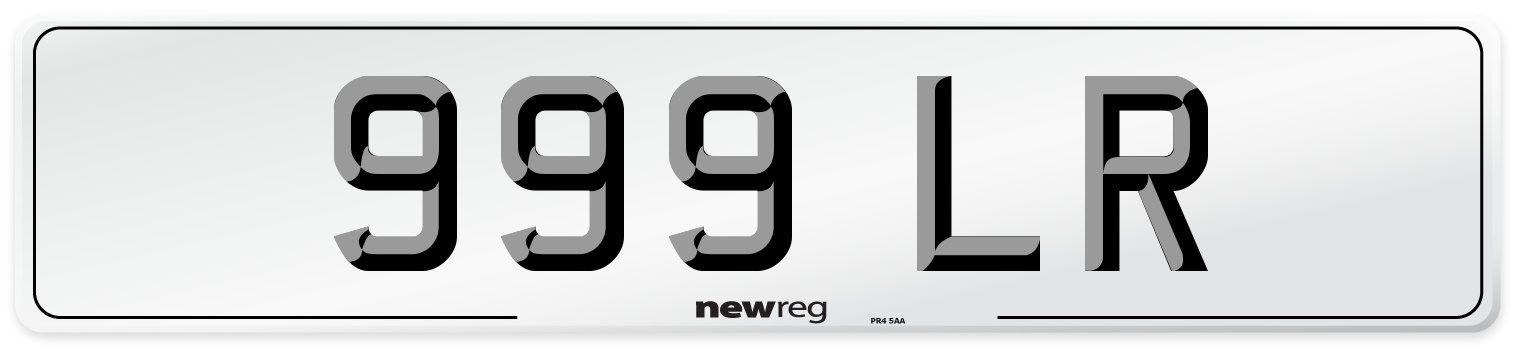 999 LR Front Number Plate