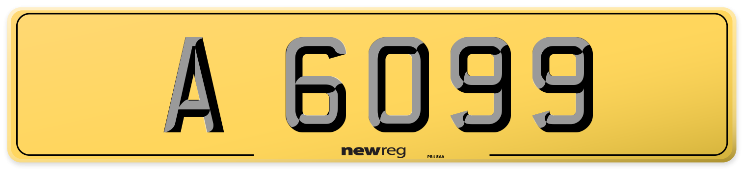 A 6099 Rear Number Plate
