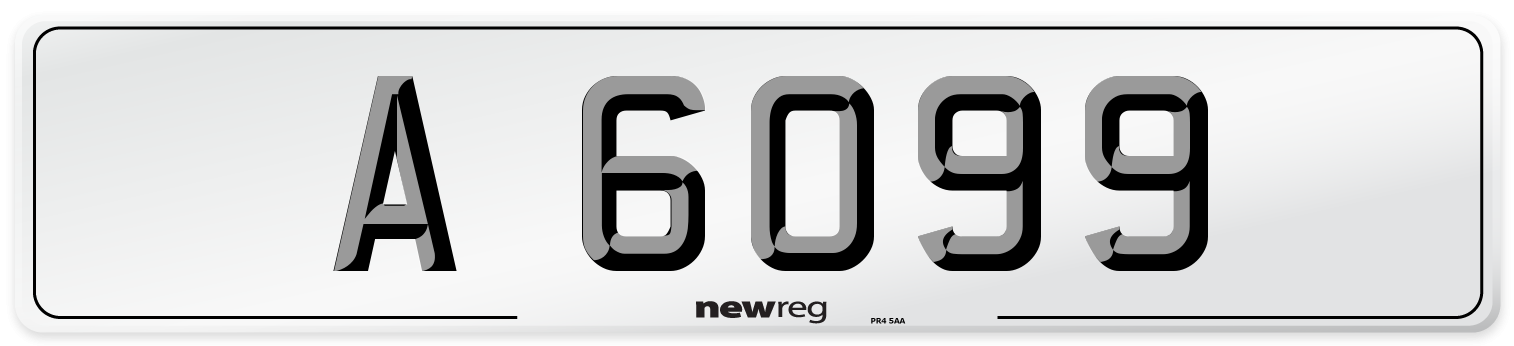 A 6099 Front Number Plate