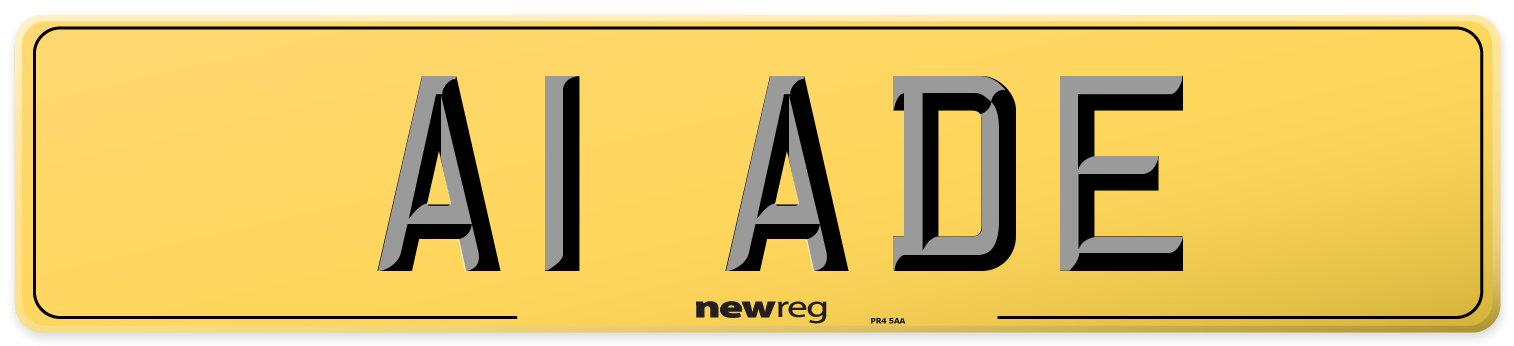 A1 ADE Rear Number Plate