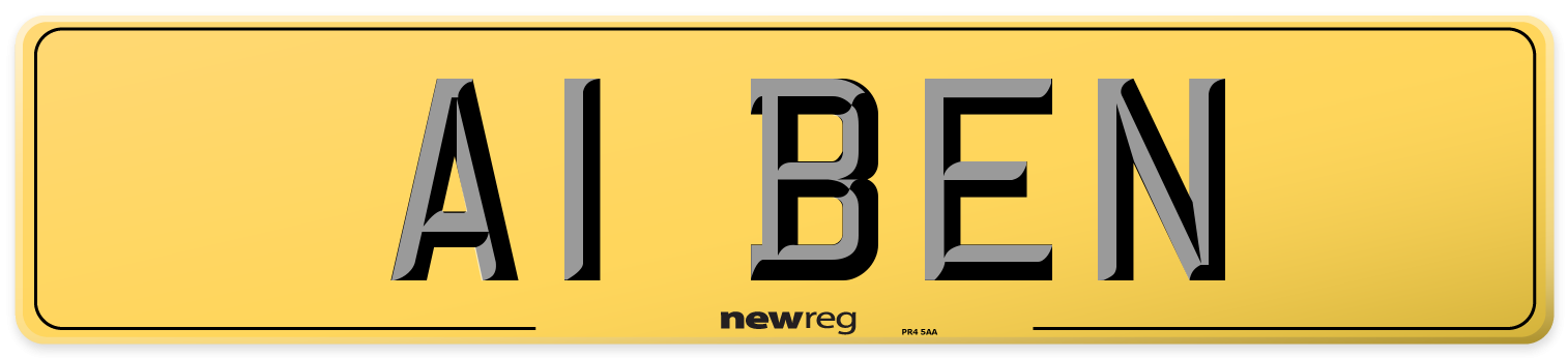 A1 BEN Rear Number Plate