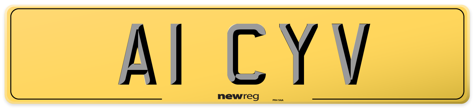 A1 CYV Rear Number Plate
