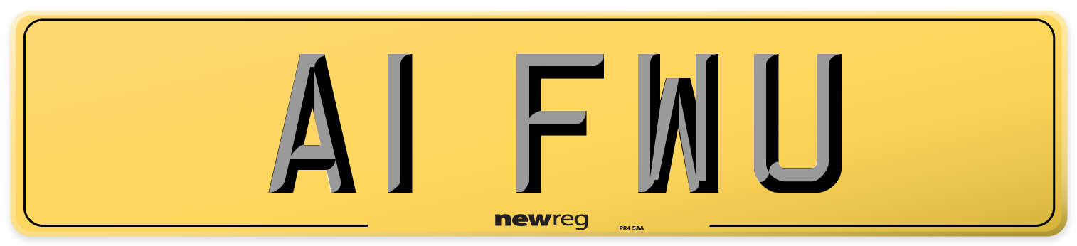 A1 FWU Rear Number Plate