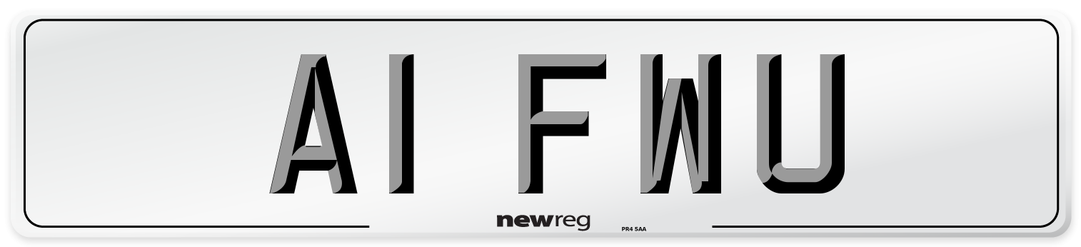 A1 FWU Front Number Plate
