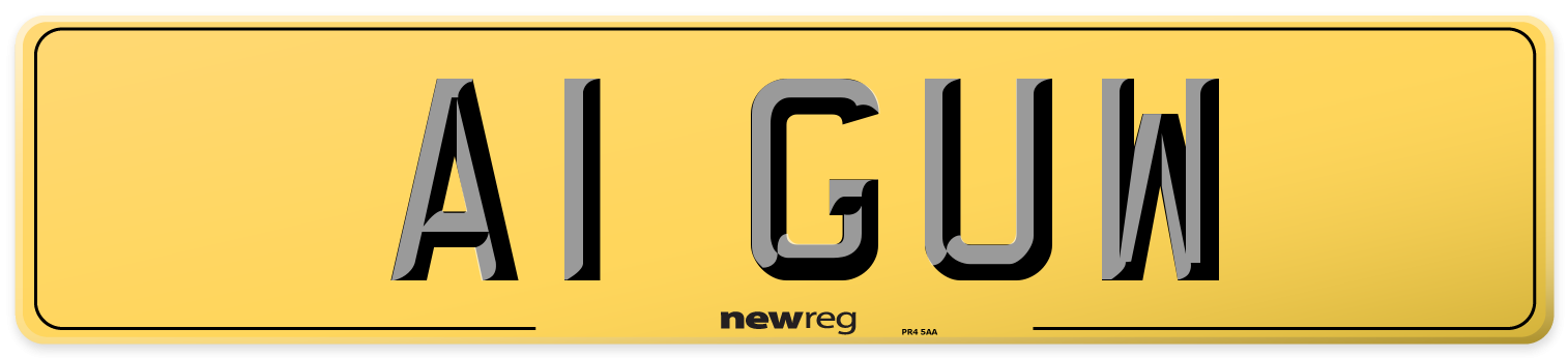 A1 GUW Rear Number Plate