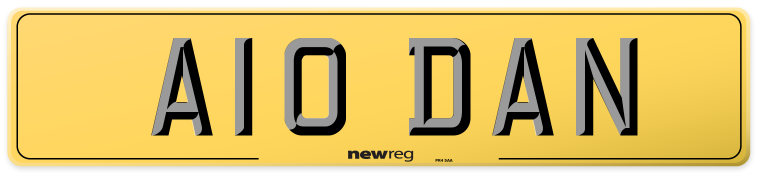 A10 DAN Rear Number Plate