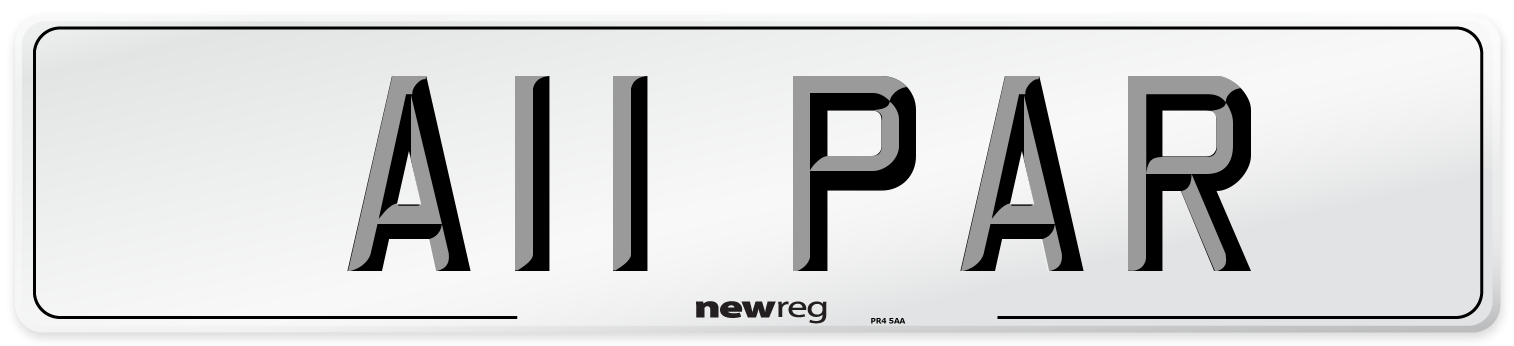 A11 PAR Front Number Plate