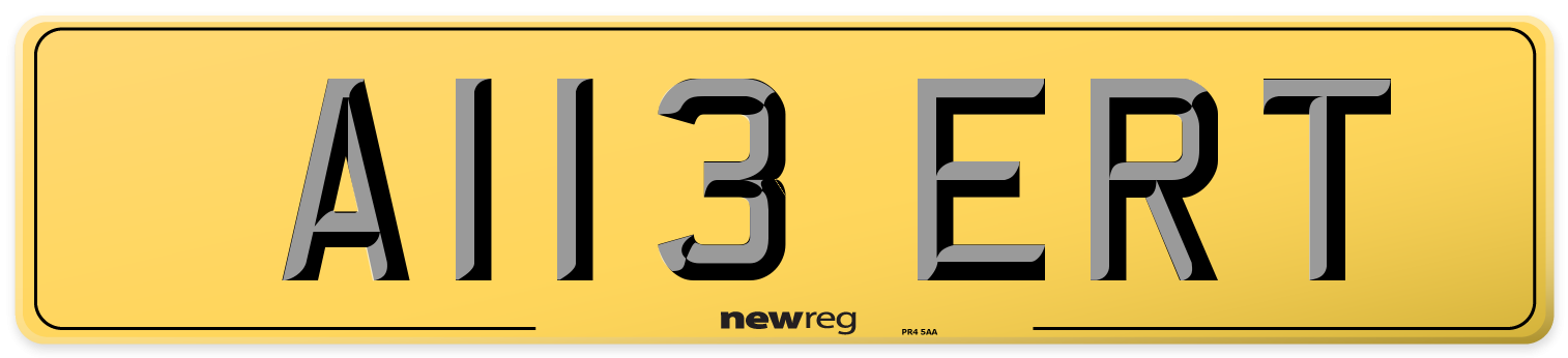 A113 ERT Rear Number Plate