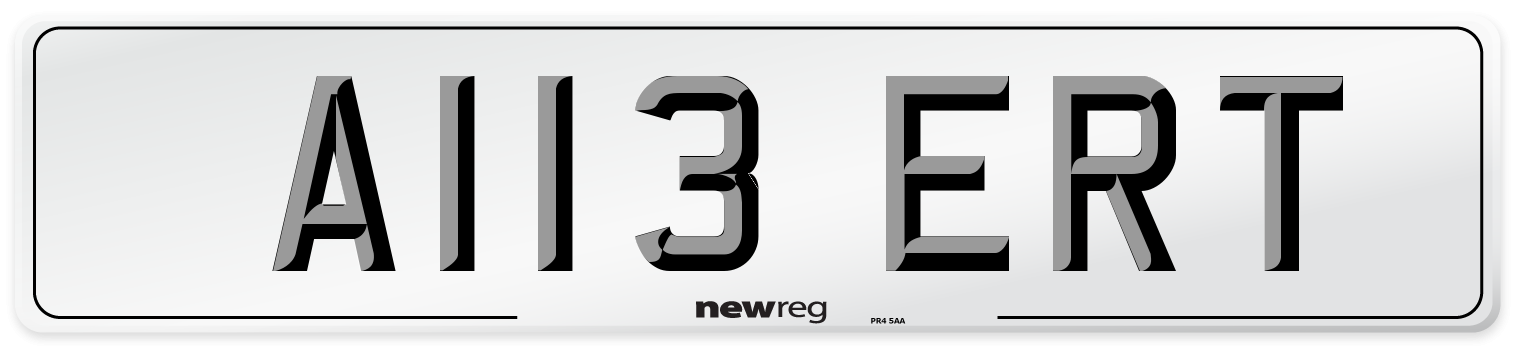 A113 ERT Front Number Plate