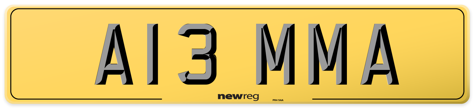 A13 MMA Rear Number Plate