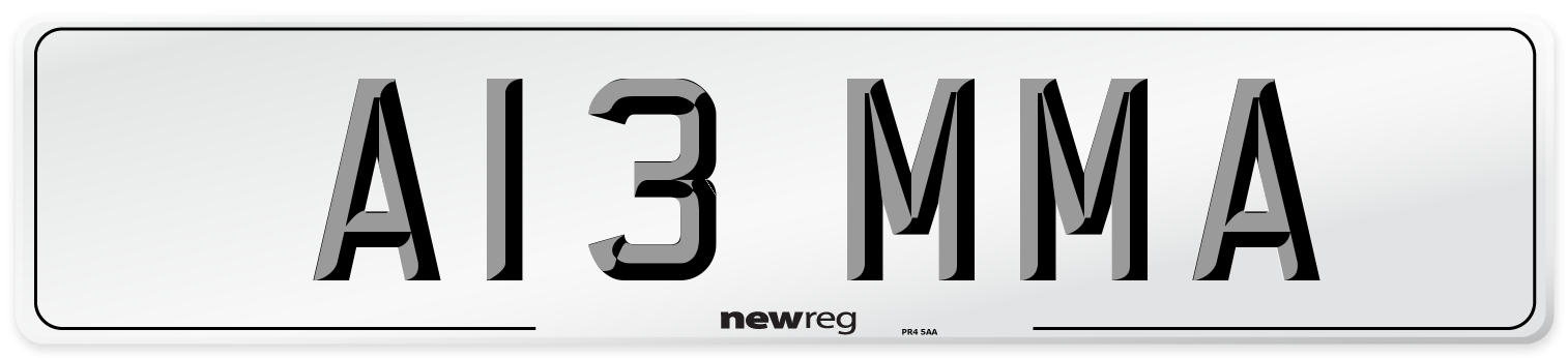 A13 MMA Front Number Plate