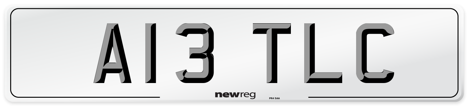 A13 TLC Front Number Plate