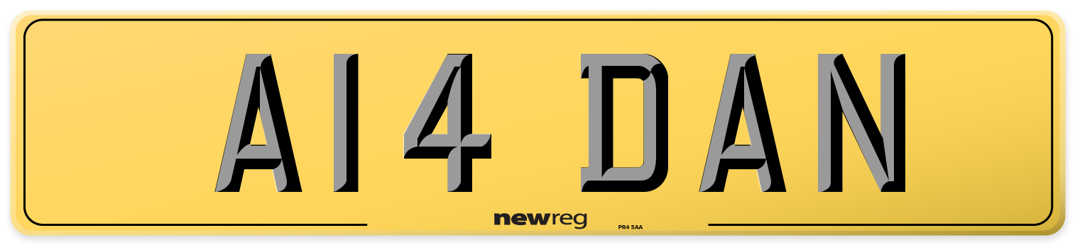 A14 DAN Rear Number Plate