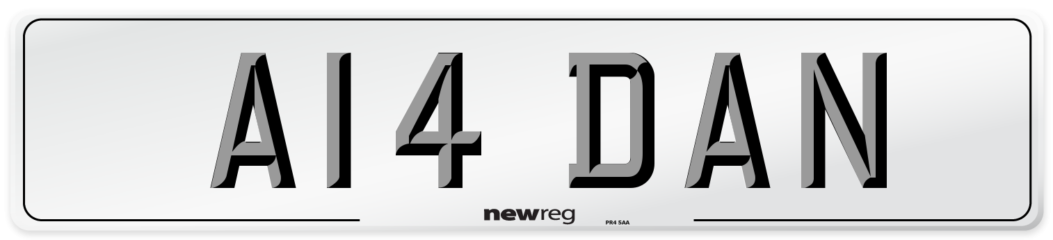 A14 DAN Front Number Plate