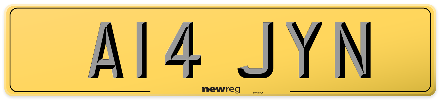 A14 JYN Rear Number Plate