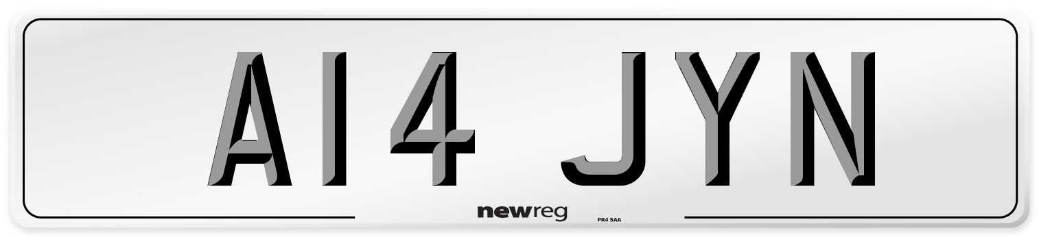 A14 JYN Front Number Plate