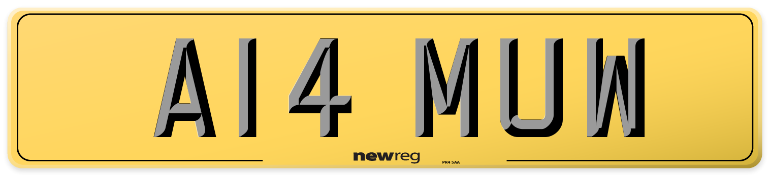 A14 MUW Rear Number Plate