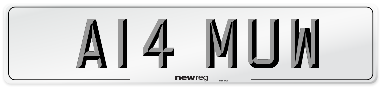 A14 MUW Front Number Plate