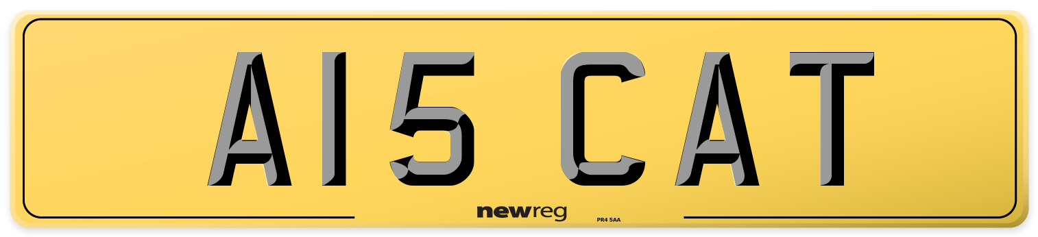 A15 CAT Rear Number Plate