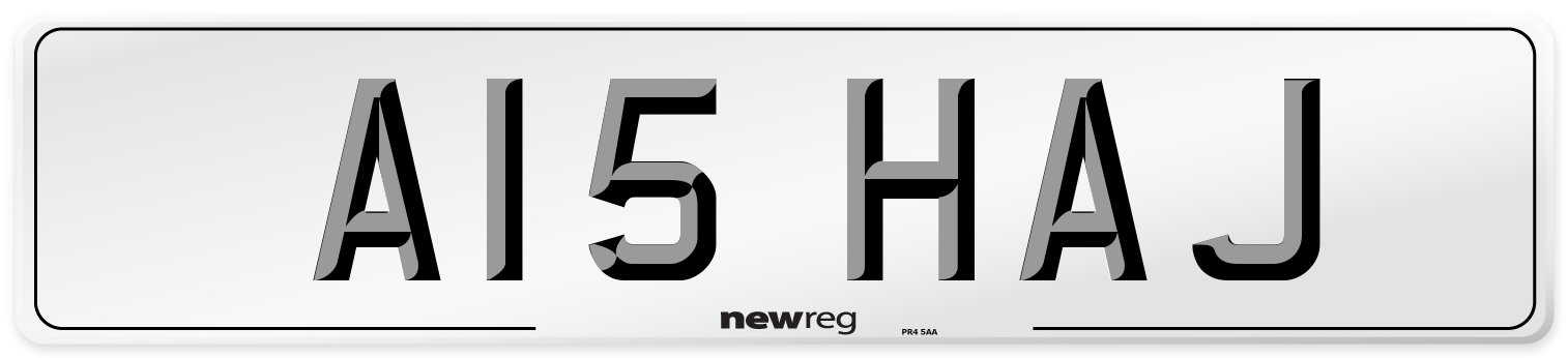 A15 HAJ Front Number Plate