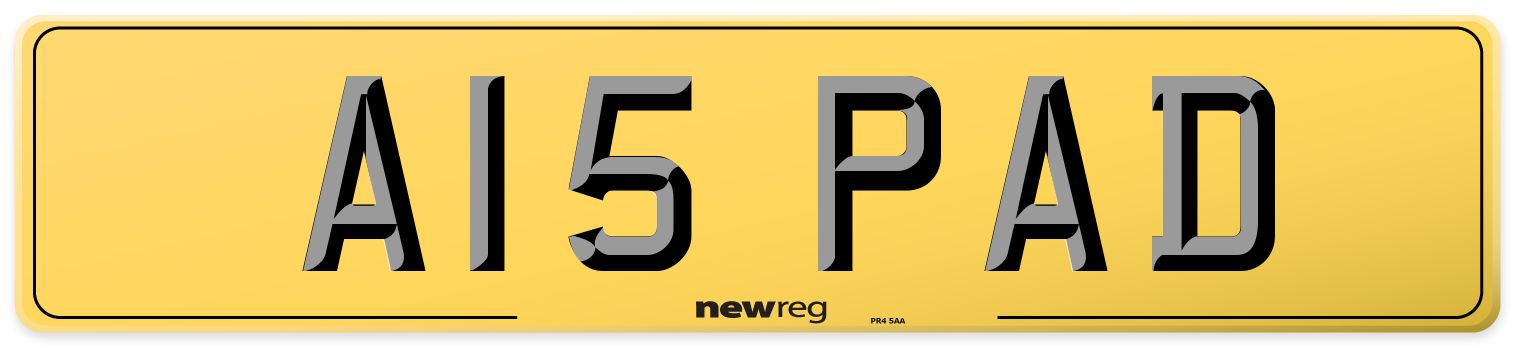 A15 PAD Rear Number Plate