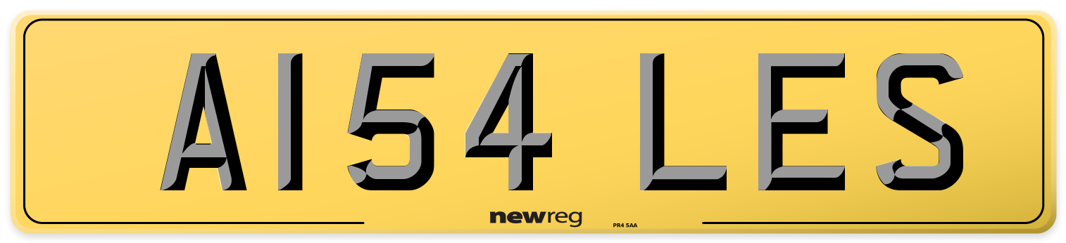 A154 LES Rear Number Plate