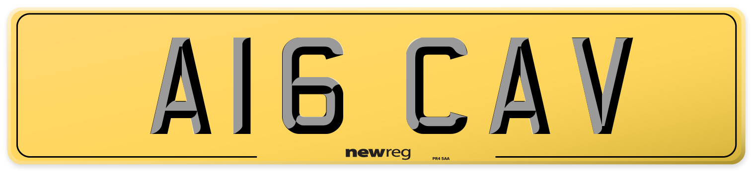 A16 CAV Rear Number Plate