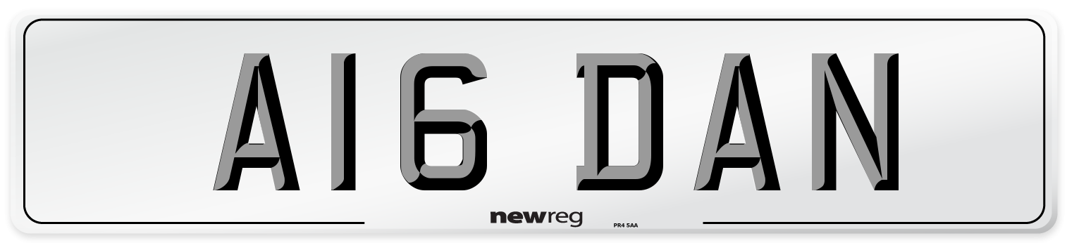A16 DAN Front Number Plate
