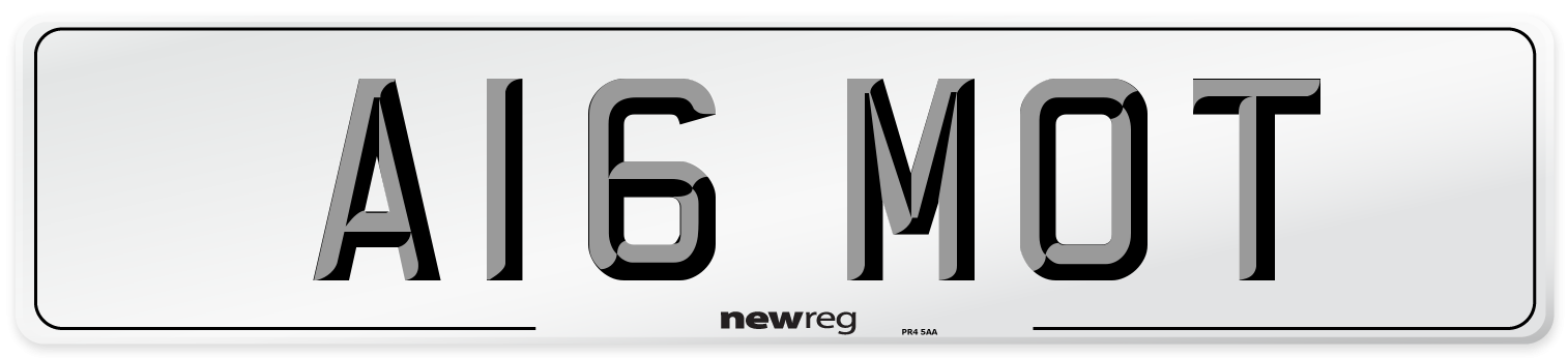 A16 MOT Front Number Plate