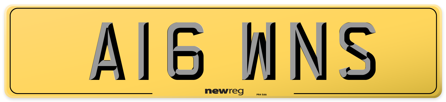 A16 WNS Rear Number Plate