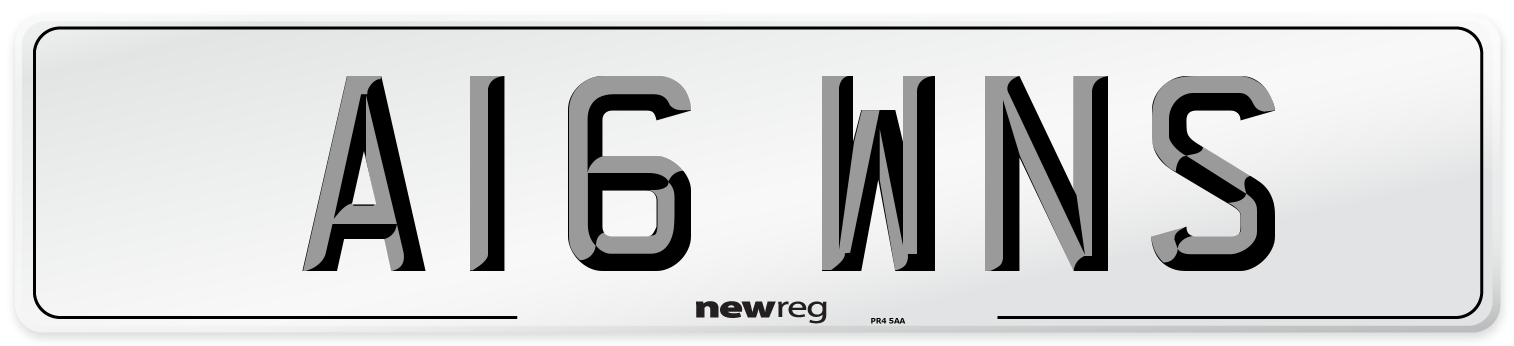 A16 WNS Front Number Plate