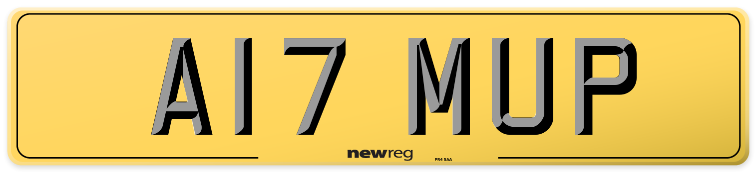 A17 MUP Rear Number Plate