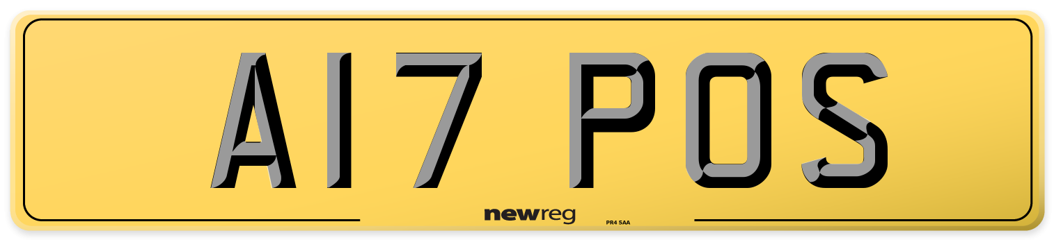 A17 POS Rear Number Plate