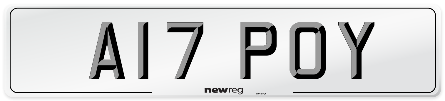 A17 POY Front Number Plate