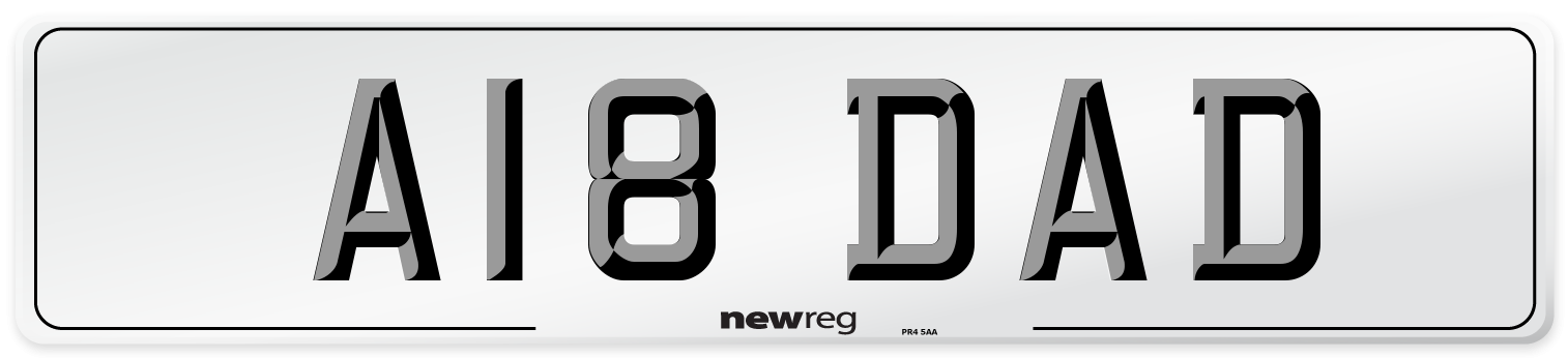 A18 DAD Front Number Plate