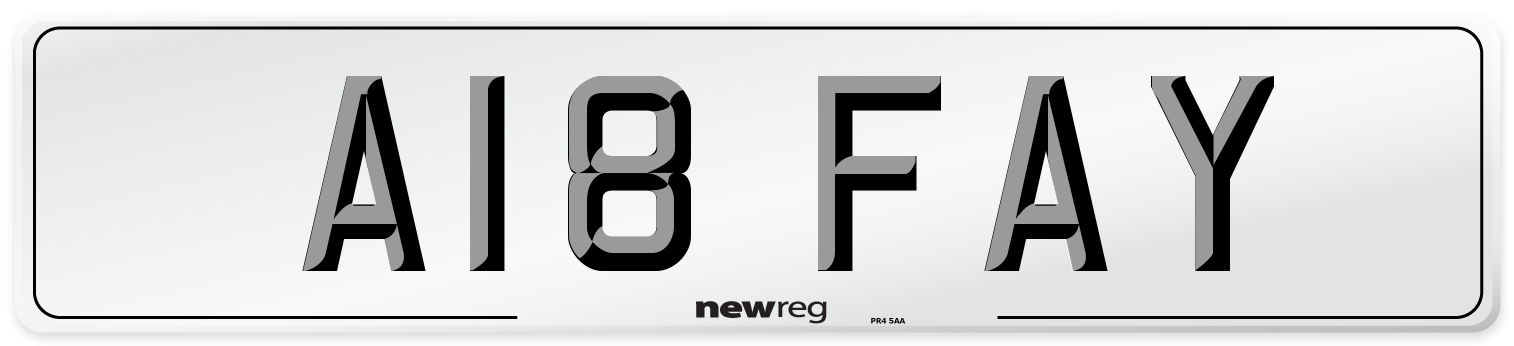 A18 FAY Front Number Plate