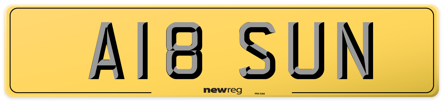 A18 SUN Rear Number Plate