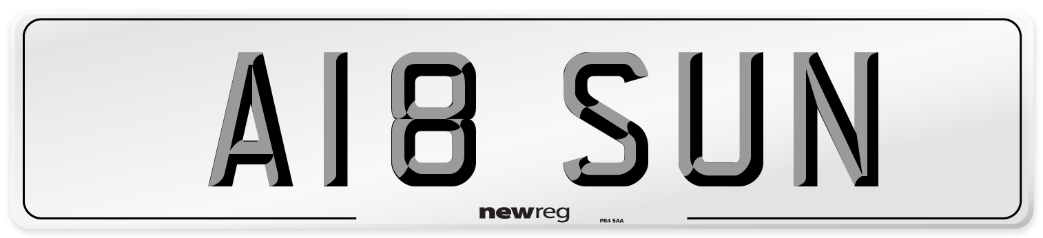 A18 SUN Front Number Plate