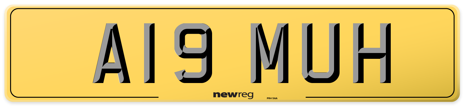 A19 MUH Rear Number Plate