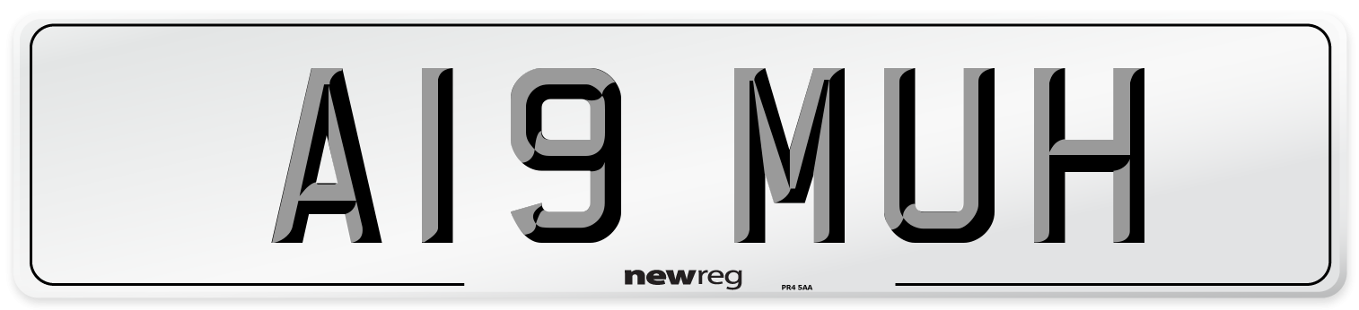A19 MUH Front Number Plate