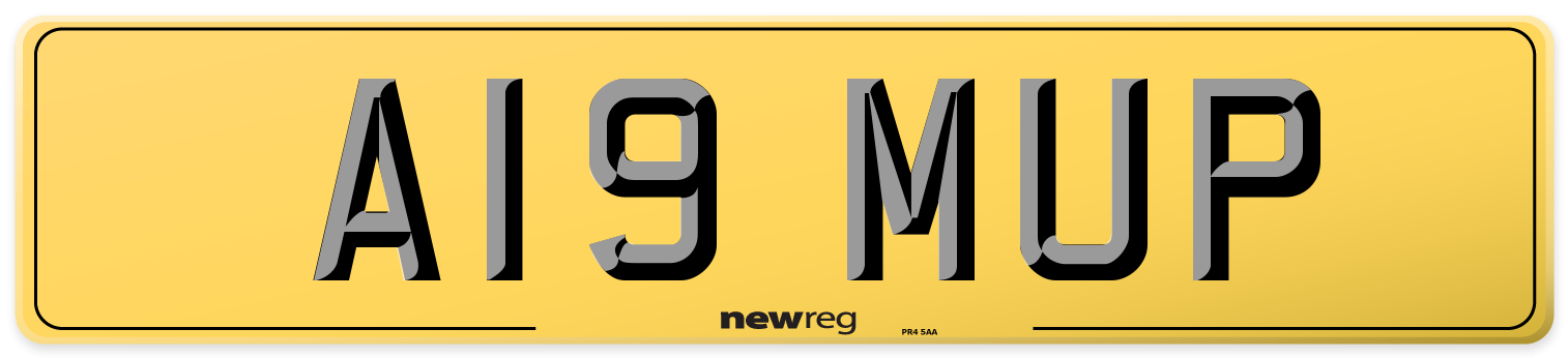 A19 MUP Rear Number Plate