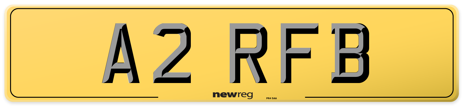 A2 RFB Rear Number Plate