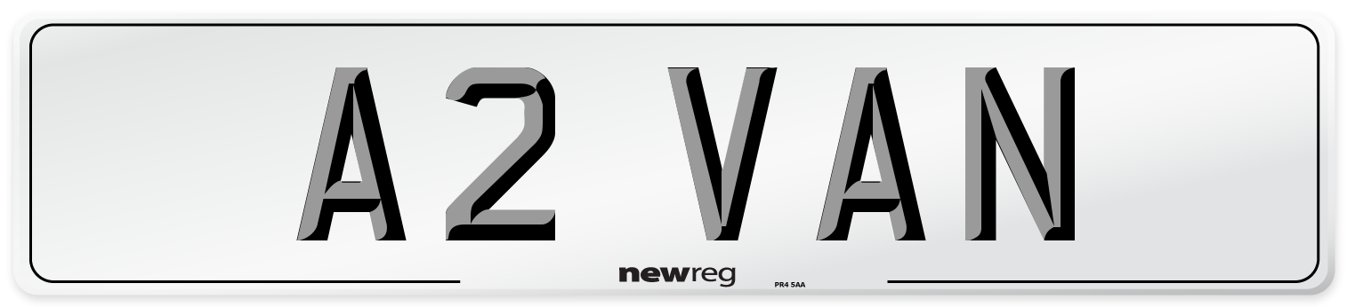 A2 VAN Front Number Plate
