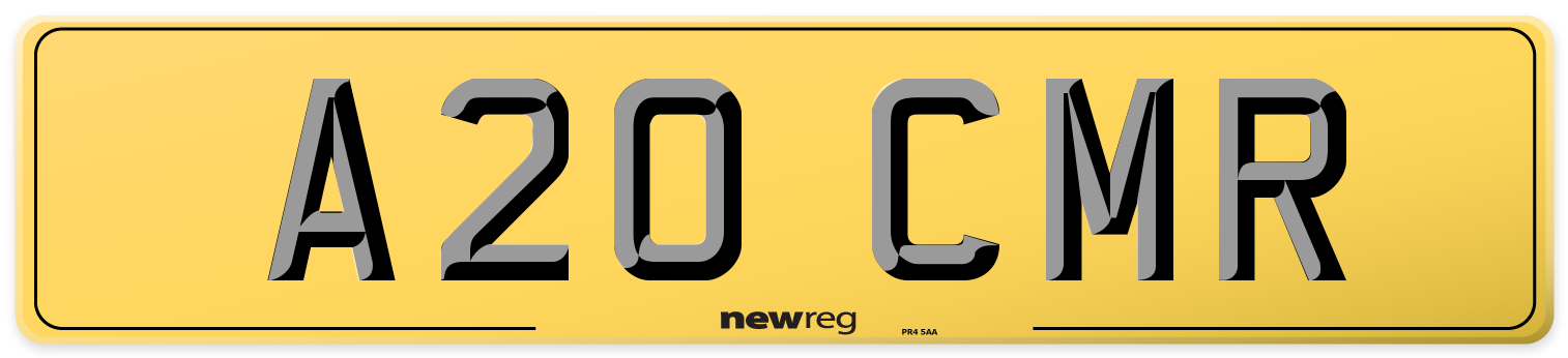 A20 CMR Rear Number Plate